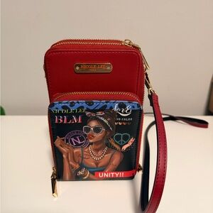 Nicole Lee Red and Multicolor Wristlet